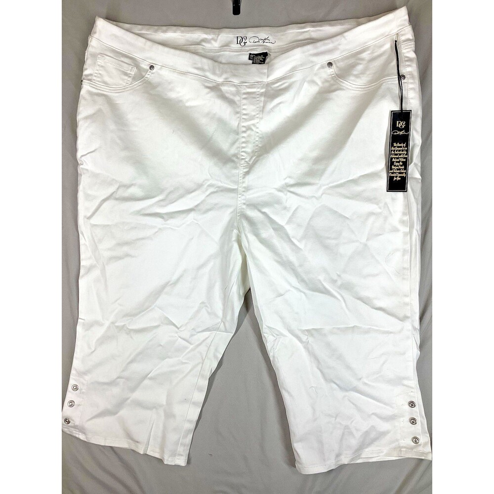 DG2 Diane Gilman Pants Women’s P4X White Stretch Pull On Slim Fit NWT